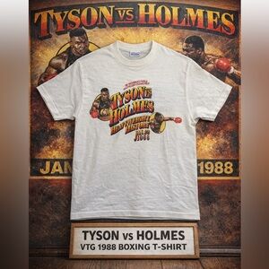 RARE Vintage 80s Mike Tyson Larry Holmes Trump Single Stitch Don King Shirt M